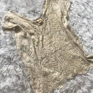Sheer lace bathing suit cover